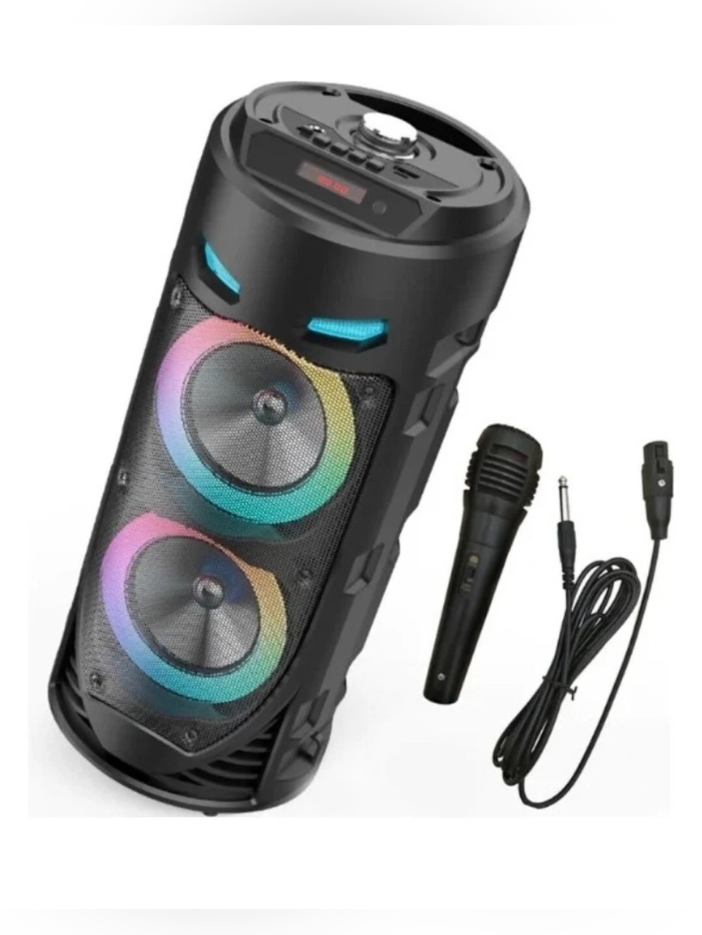 Portable LED Super Bass Speaker BT SPEAKER ZQS-4239 Black Karaoke w/microphone